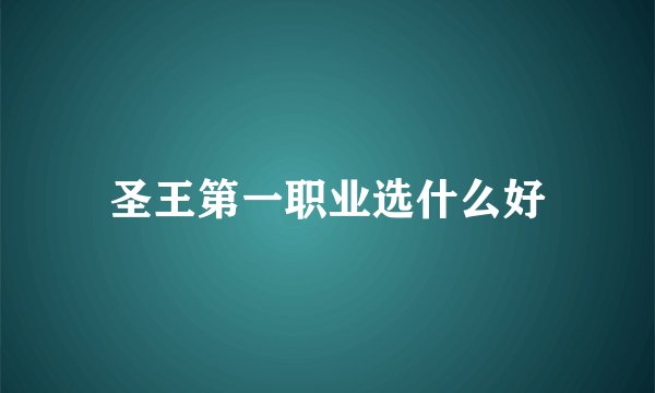 圣王第一职业选什么好