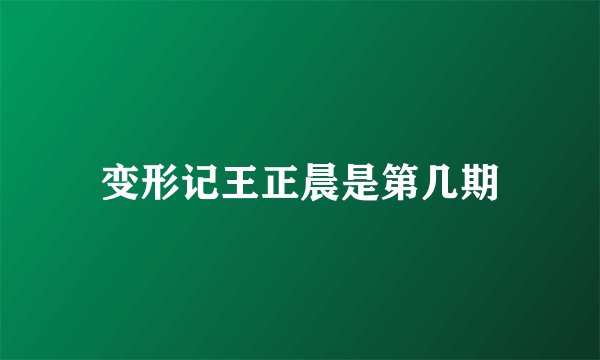 变形记王正晨是第几期