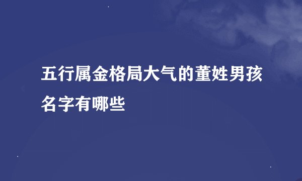 五行属金格局大气的董姓男孩名字有哪些