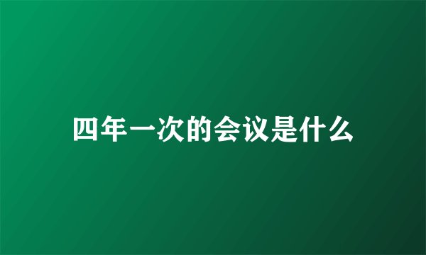 四年一次的会议是什么