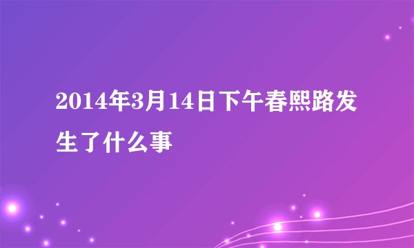 2014年3月14日下午春熙路发生了什么事