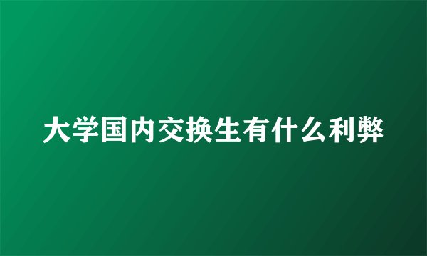 大学国内交换生有什么利弊