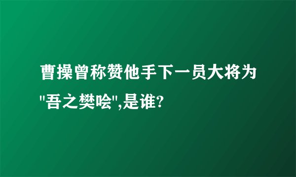 曹操曾称赞他手下一员大将为