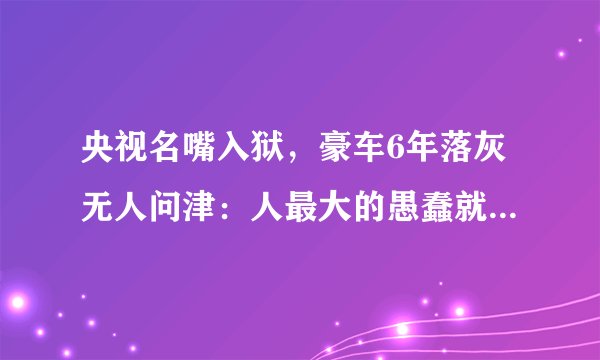 央视名嘴入狱，豪车6年落灰无人问津：人最大的愚蠢就是错把平台当成本事！