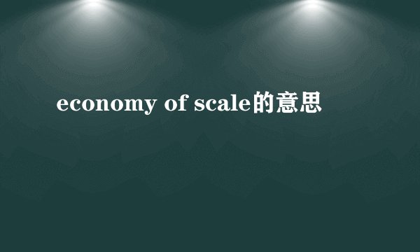 economy of scale的意思