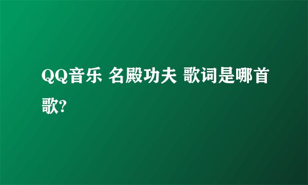 QQ音乐 名殿功夫 歌词是哪首歌?