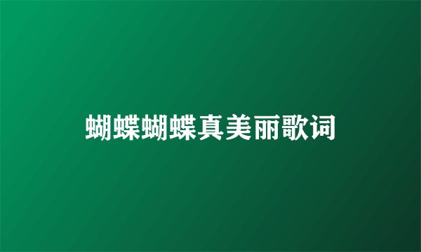 蝴蝶蝴蝶真美丽歌词
