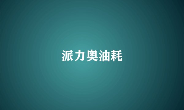 派力奥油耗