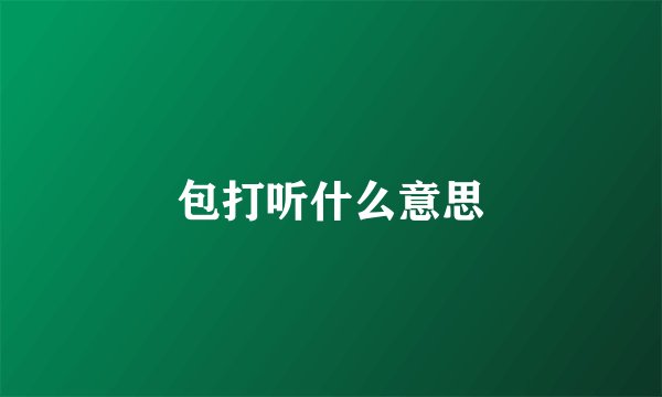 包打听什么意思