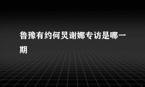鲁豫有约何炅谢娜专访是哪一期
