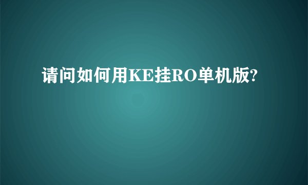 请问如何用KE挂RO单机版?