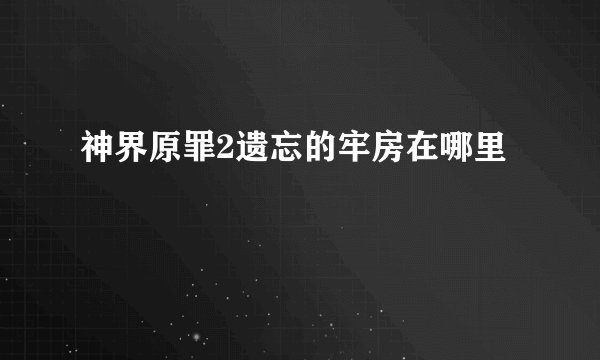 神界原罪2遗忘的牢房在哪里