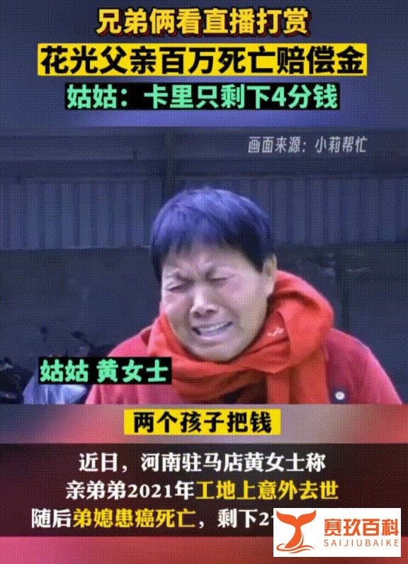 河南兄弟俩花光父亲百万死亡赔偿金，用于打赏女主播