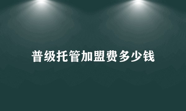 普级托管加盟费多少钱