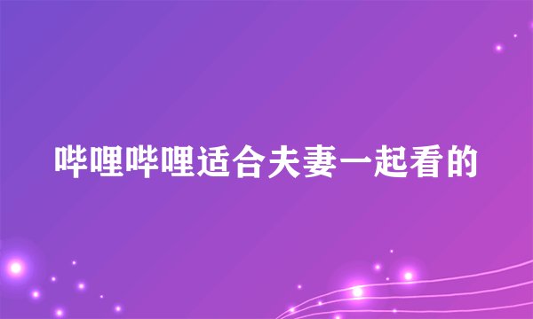 哔哩哔哩适合夫妻一起看的