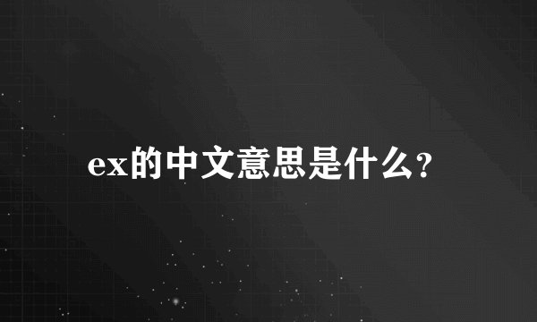ex的中文意思是什么？