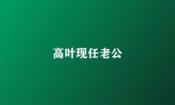 高叶现任老公