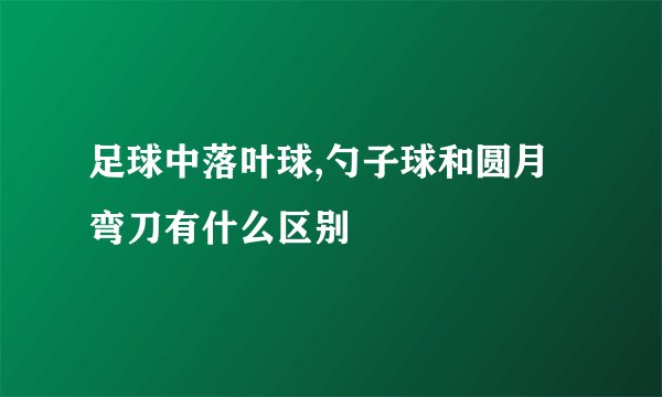 足球中落叶球,勺子球和圆月弯刀有什么区别
