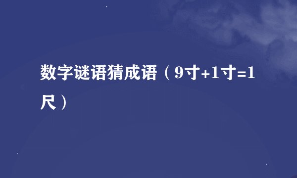 数字谜语猜成语(9寸+1寸=1尺)