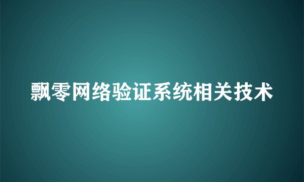 飘零网络验证系统相关技术