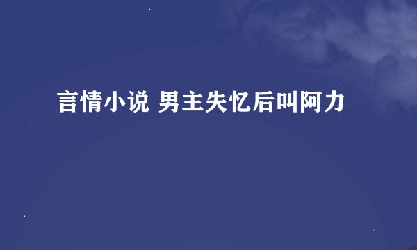 言情小说 男主失忆后叫阿力