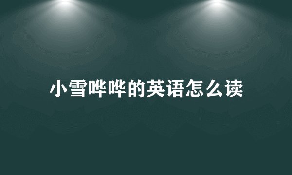 小雪哗哗的英语怎么读