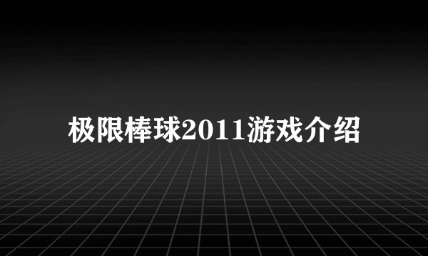 极限棒球2011游戏介绍