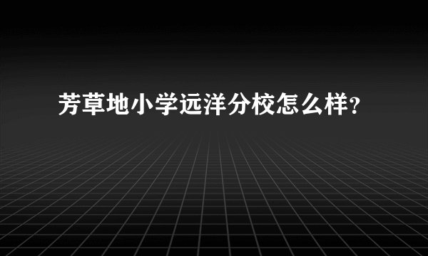 芳草地小学远洋分校怎么样？