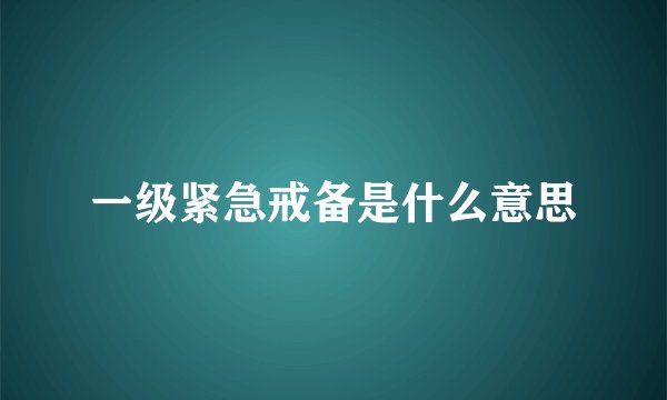 一级紧急戒备是什么意思