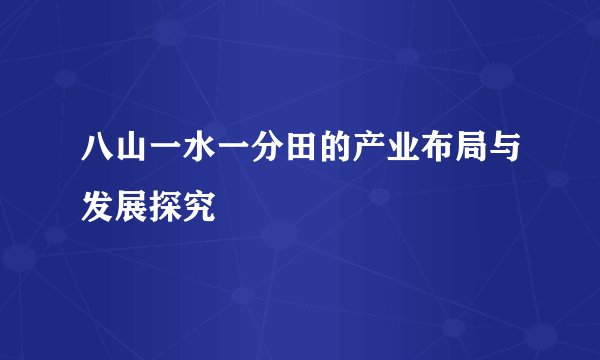 八山一水一分田的产业布局与发展探究
