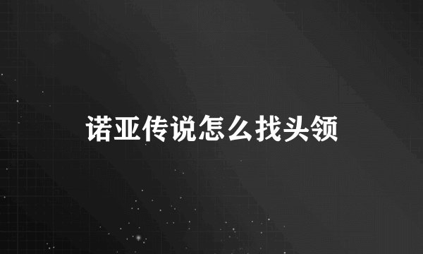 诺亚传说怎么找头领