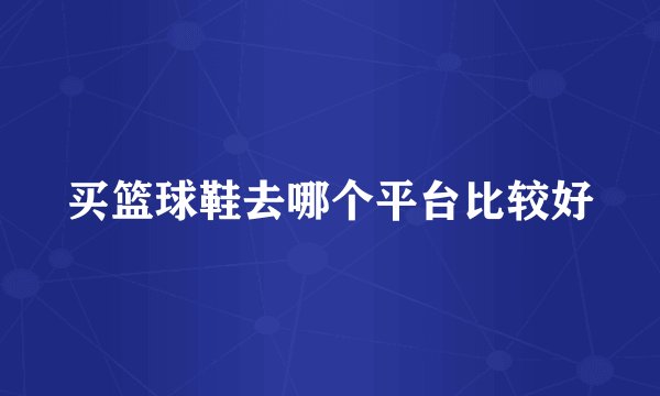 买篮球鞋去哪个平台比较好
