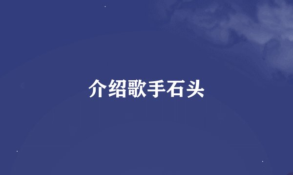 介绍歌手石头