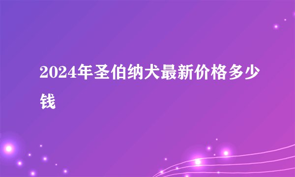 2024年圣伯纳犬最新价格多少钱