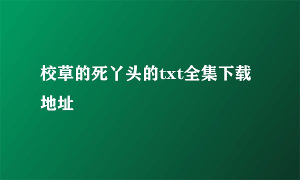 校草的死丫头的txt全集下载地址
