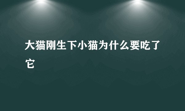大猫刚生下小猫为什么要吃了它