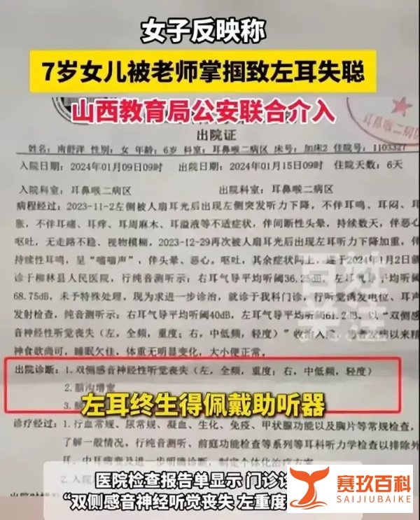 山西单亲妈妈实名举报女儿被老师扇耳光失聪，医院鉴定曝光