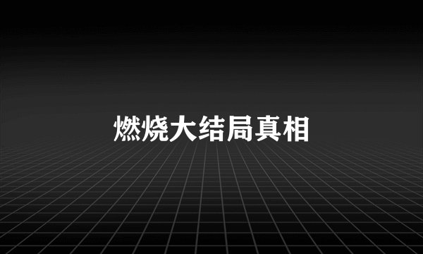 燃烧大结局真相
