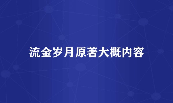 流金岁月原著大概内容