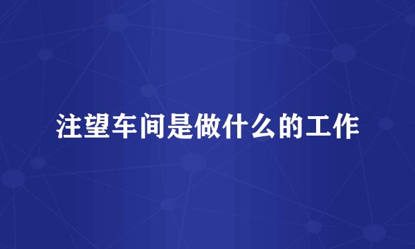 注望车间是做什么的工作