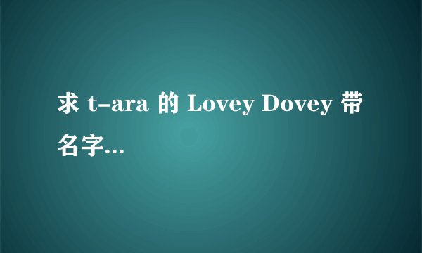 求 t-ara 的 Lovey Dovey 带名字分配的中文音译歌词