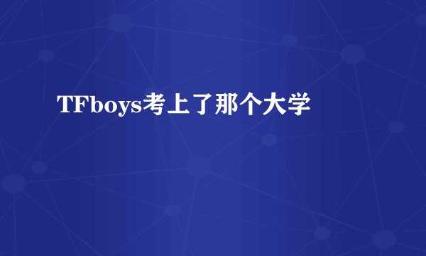 TFboys考上了那个大学