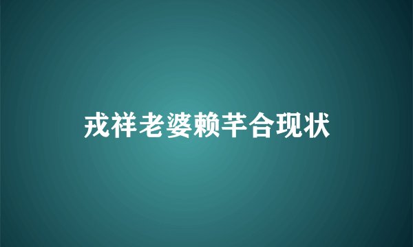 戎祥老婆赖芊合现状