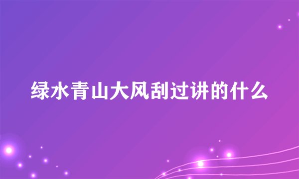 绿水青山大风刮过讲的什么