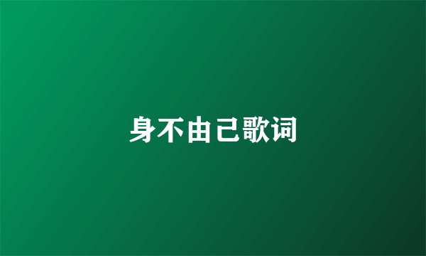 身不由己歌词