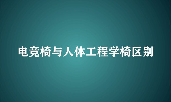 电竞椅与人体工程学椅区别
