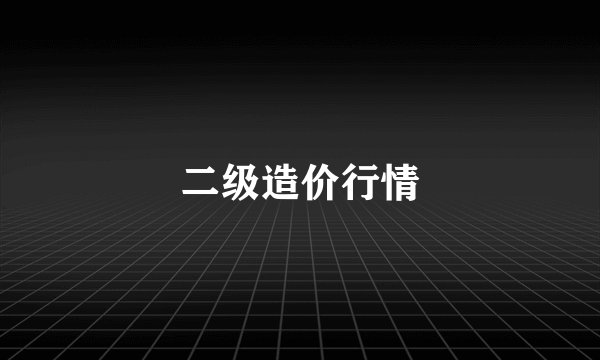 二级造价行情