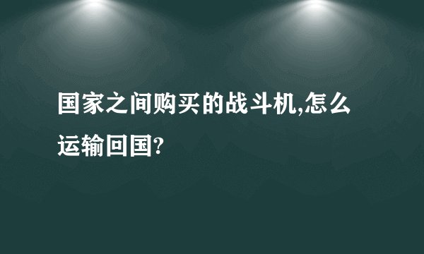 国家之间购买的战斗机,怎么运输回国?