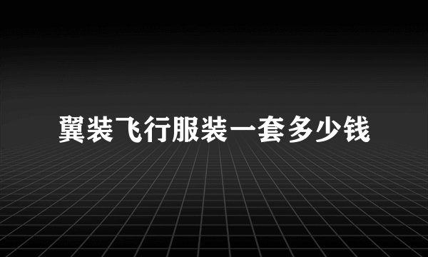 翼装飞行服装一套多少钱