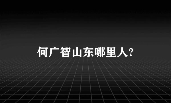 何广智山东哪里人?